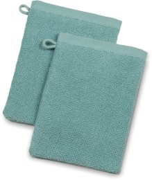 Frottee-Waschhandschuhe aus Bio-Baumwolle - 2er-Pack - aqua haze