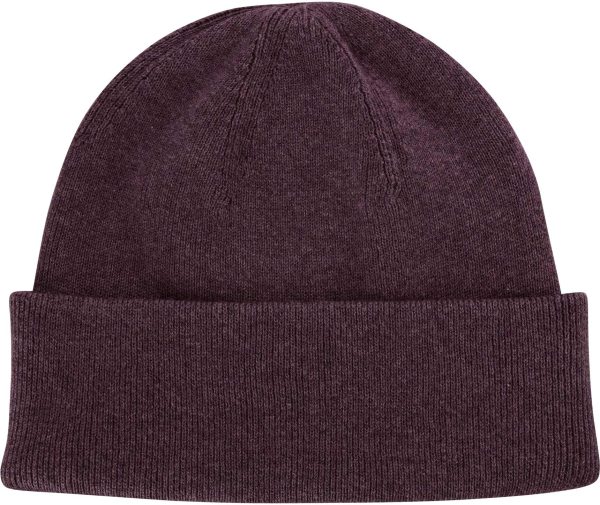 Fairtrade Feinstrick-Mütze Himmat aus Bio-Baumwolle - elderberry melange