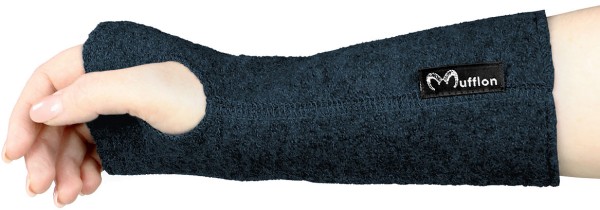 Pulswärmer Merino-Wolle gewalkt dunkelblau Mufflon