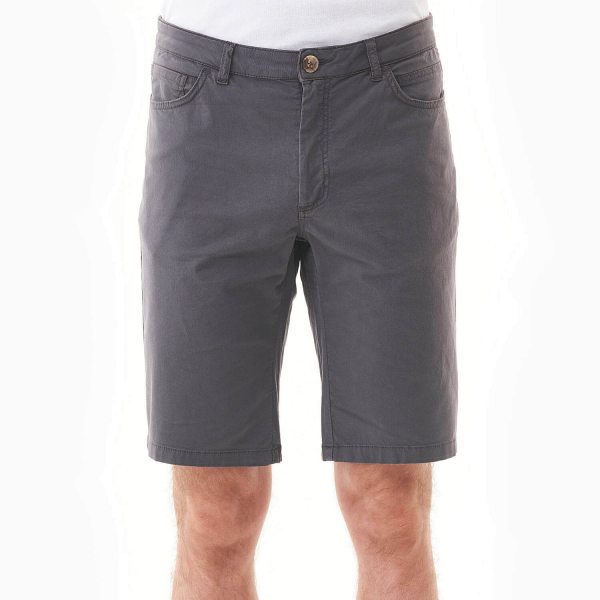 Regular Fit Shorts aus Bio-Baumwolle - asphalt