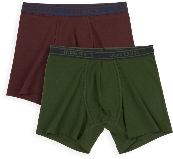 Herren Pants aus Bio-Baumwolle mit längerem Bein - Doppelpack - green/espresso