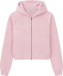 Organic Women's Cropped Zip-Hoodie - baby pink