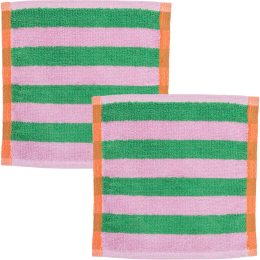 Frottee-Abwaschtuch aus Bio-Baumwolle - 2er-Pack - stripes/grün
