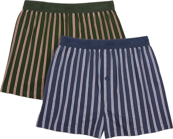 Boxer-Shorts aus Bio-Baumwolle - Doppelpack - blue/green striped