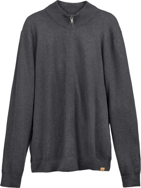 Strickjacke aus Bio-Baumwolle und Wolle - dark grey