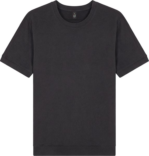 Organic Short Sleeve Sweatshirt - stone washed black