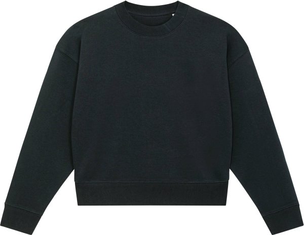 Cropped Sweatshirt aus Bio-Baumwolle - black