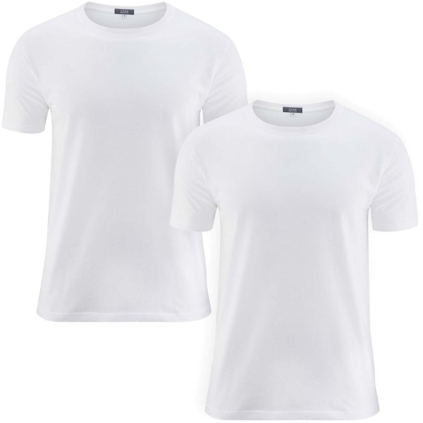 Basic T-Shirt aus Bio-Baumwolle - Doppelpack - white