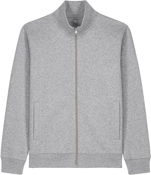 Basic High Neck Sweatjacke - heather grey