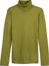 Rollkragen-Longsleeve aus Bio-Baumwolle - cedar green