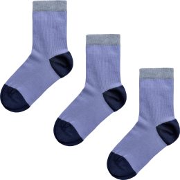 Kinder Socken aus Bio-Baumwolle - 3er-Pack - lavendel/indigo