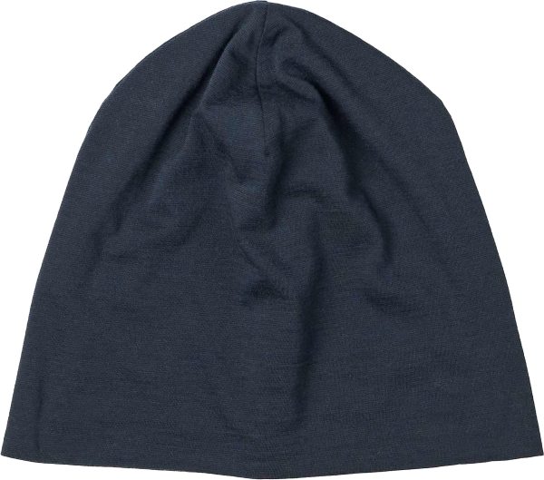 Leichte Beanie aus Bio-Wolle und Bio-Baumwolle - ink blue