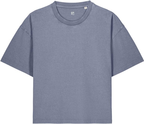 Vintage Boxy T-Shirt aus Bio-Baumwolle - g. dyed blue grey