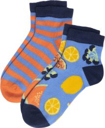 Kinder Sneaker-Socken aus Bio-Baumwolle - 2er-Pack - delicious fruits