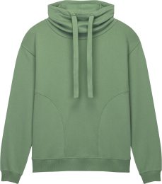 Organic Women's Funnel Neck Sweatshirt - sueded bamboo green