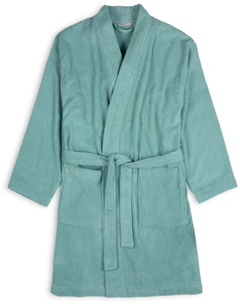 Frottee-Bademantel aus Bio-Baumwolle - aqua haze
