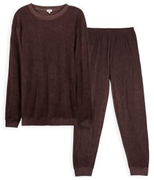 Frottee-Pyjama aus Bio-Baumwolle - espresso