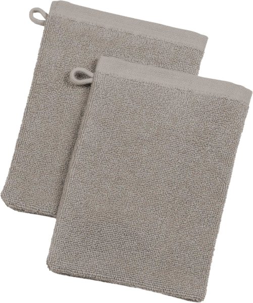 Frottee-Waschhandschuhe aus Bio-Baumwolle - 2er-Pack - clay