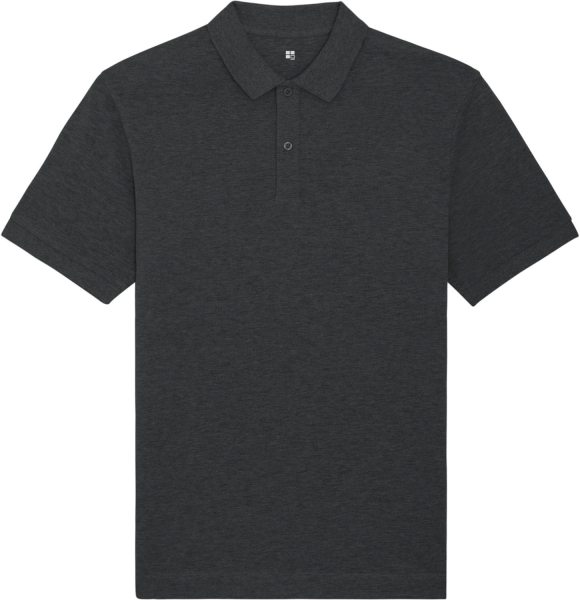 Piqué-Poloshirt aus Bio-Baumwolle - dark heather grey