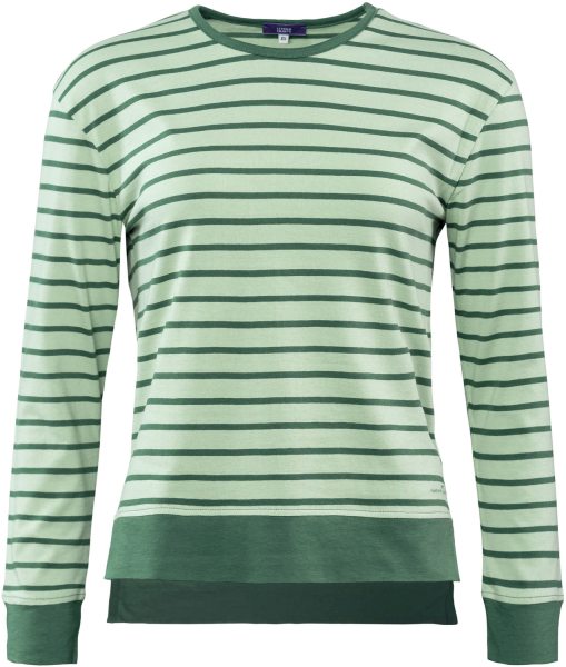Schlaf-Shirt aus Bio-Baumwolle - misty green / stripe