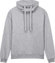 Organic Women's Funnel Neck Sweatshirt - sueded light heather