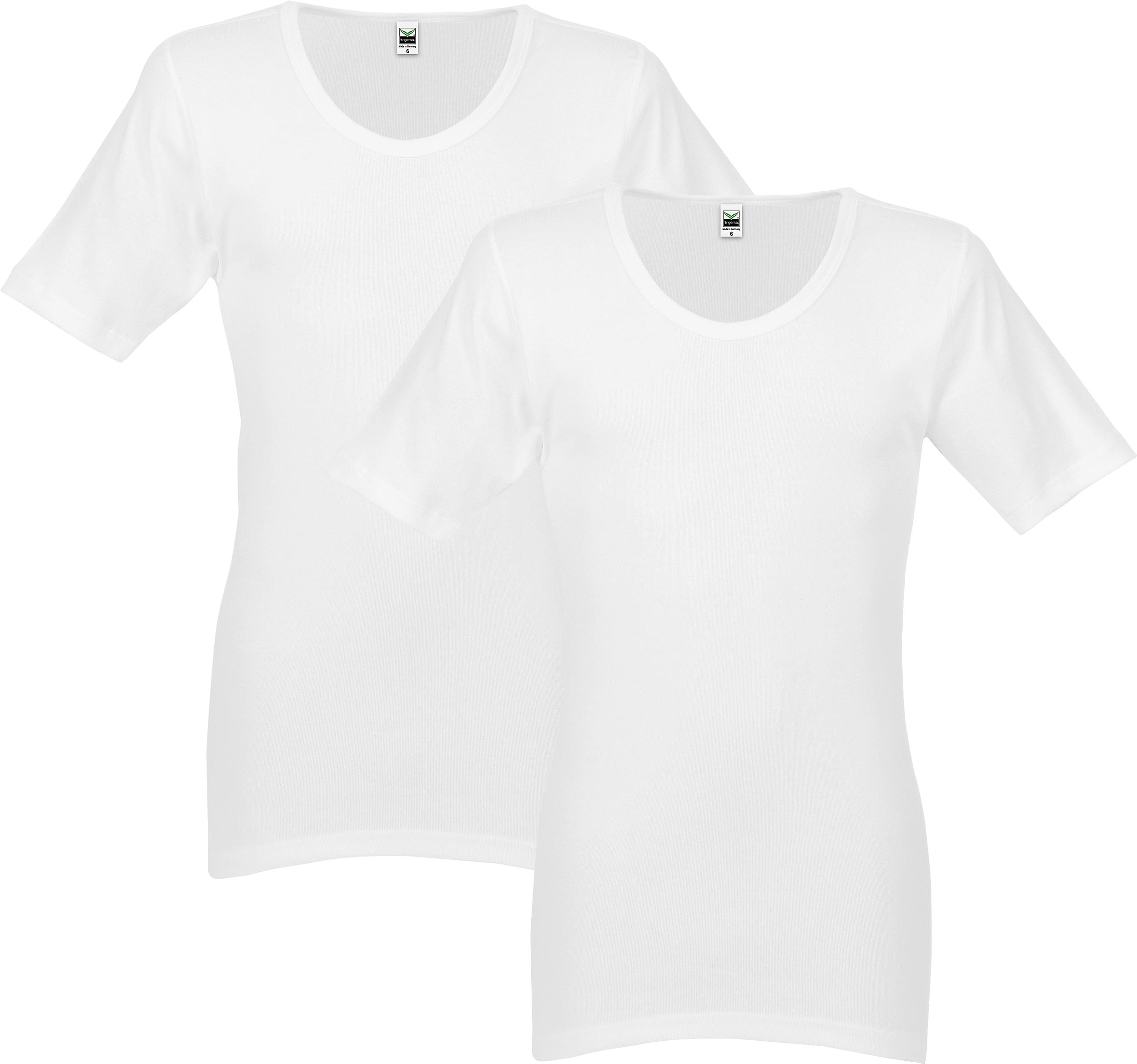 Herren T-Shirt Unterhemd Feinripp - weiss von Trigema