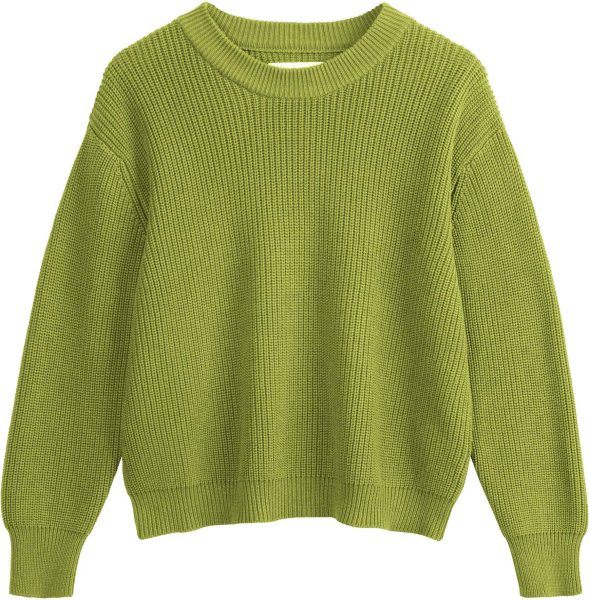Fairtrade Rippstrick-Pullover Adah aus Bio-Baumwolle - seaweed