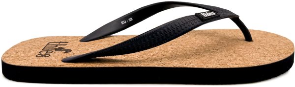 Flip Flops mit Kork-Innensohle - schwarz
