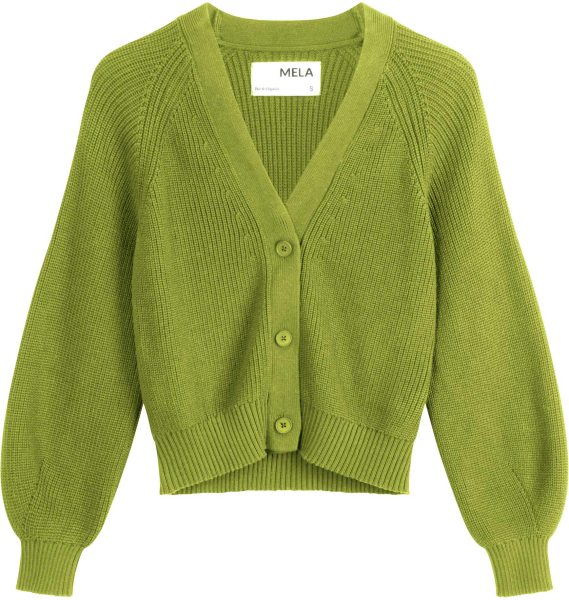 Fairtrade Rippstrick Cardigan Bhuma aus Bio-Baumwolle - seaweed