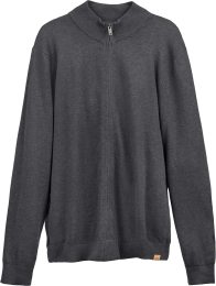 Strickjacke aus Bio-Baumwolle und Wolle - dark grey