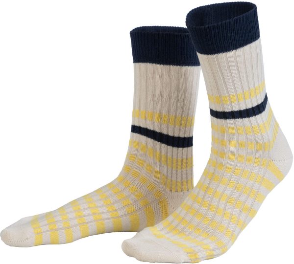 Socken aus Bio-Baumwolle - navy/sun