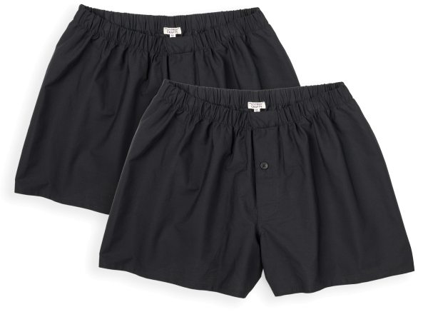 Web-Boxer aus Bio-Baumwolle - Doppelpack - black