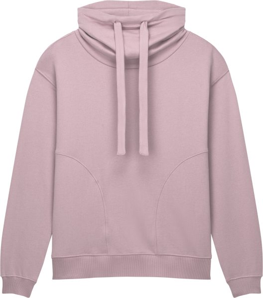 Organic Women's Funnel Neck Sweatshirt - sueded miami pink