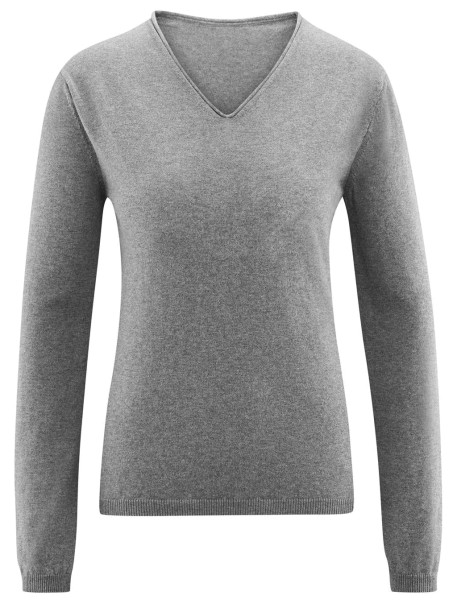 Grauer Damen Strickpullover Aus Biobaumwolle Grundstoff Net