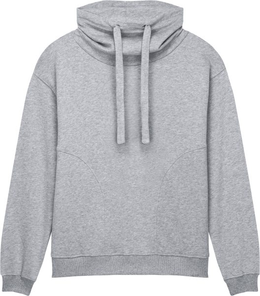 Organic Women's Funnel Neck Sweatshirt - sueded light heather