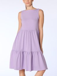 Volantkleid aus Bio-Baumwolle - viola
