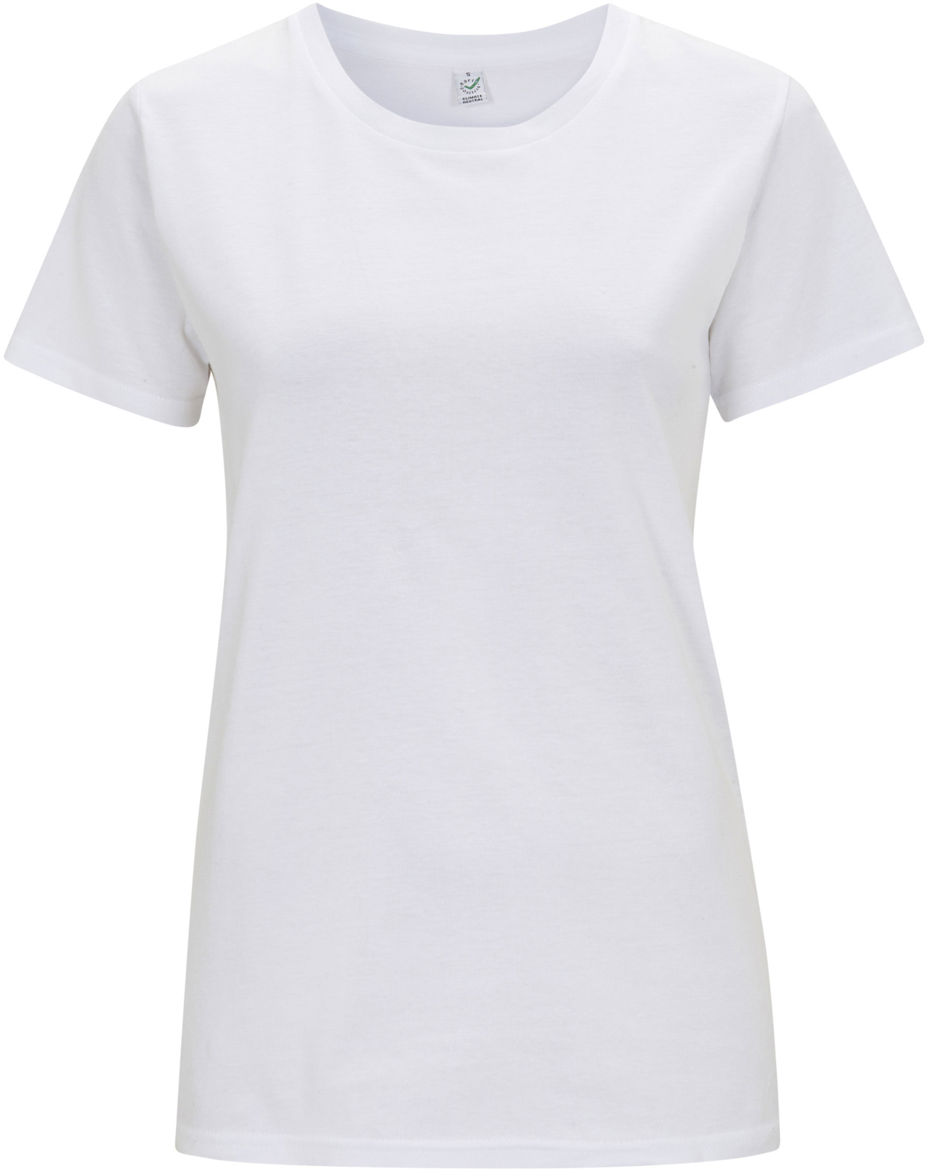 Weißes mit Biobaumwolle geradem - Shirt Damen Schnitt