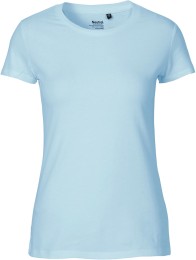 Fitted T-Shirt aus Fairtrade Bio-Baumwolle - light blue