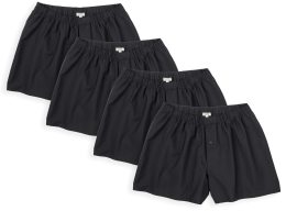 Web-Boxer aus Bio-Baumwolle - 4er-Pack - black