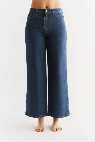 Wide Leg Jeans aus Bio-Baumwolle - lapis blue