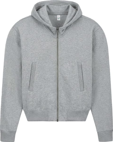 Organic Bomber Jacket Hoodie - light heather
