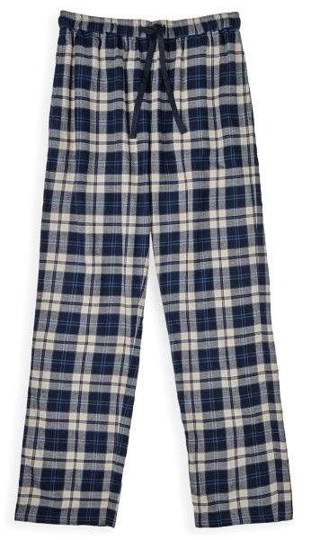 Flanell-Schlafhose aus Bio-Baumwolle - dark blue check