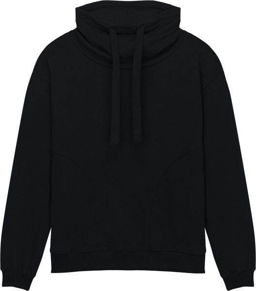 Organic Women's Funnel Neck Sweatshirt - sueded black