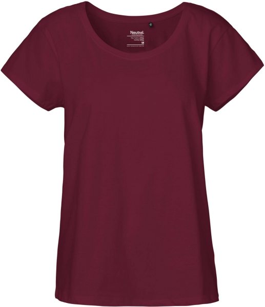 Loose Fit T-Shirt aus Fairtrade Bio-Baumwolle - bordeaux