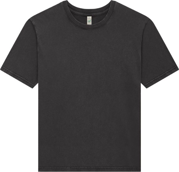 Kinder T-Shirt aus Bio-Baumwolle - stone washed black