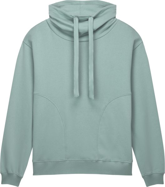 Organic Women's Funnel Neck Sweatshirt - sueded slate green