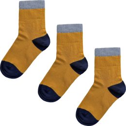 Kinder Socken aus Bio-Baumwolle - 3er-Pack - ingwer/indigo