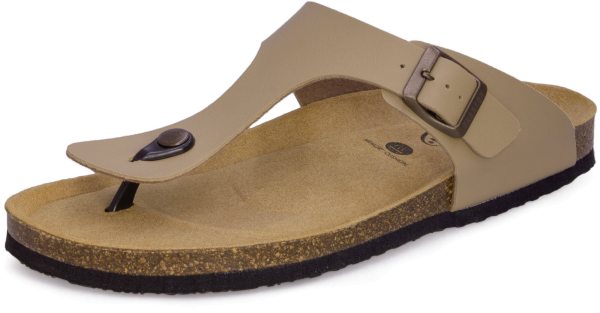 Zehentrenner-Pantolette - vegan - taupe