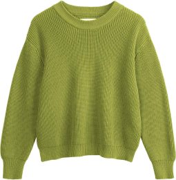 Fairtrade Rippstrick-Pullover Adah aus Bio-Baumwolle - seaweed